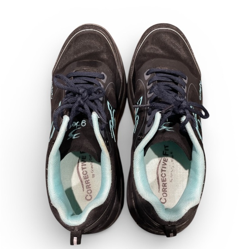 Gdefy Black and Teal Mighty Walk Orthopedic Athletic Sneakers Size 8.5 - Picture 3 of 8